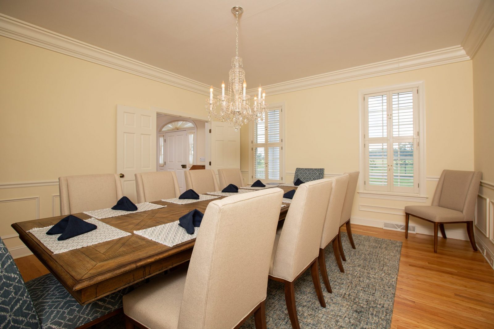 Dining Room with chandelier